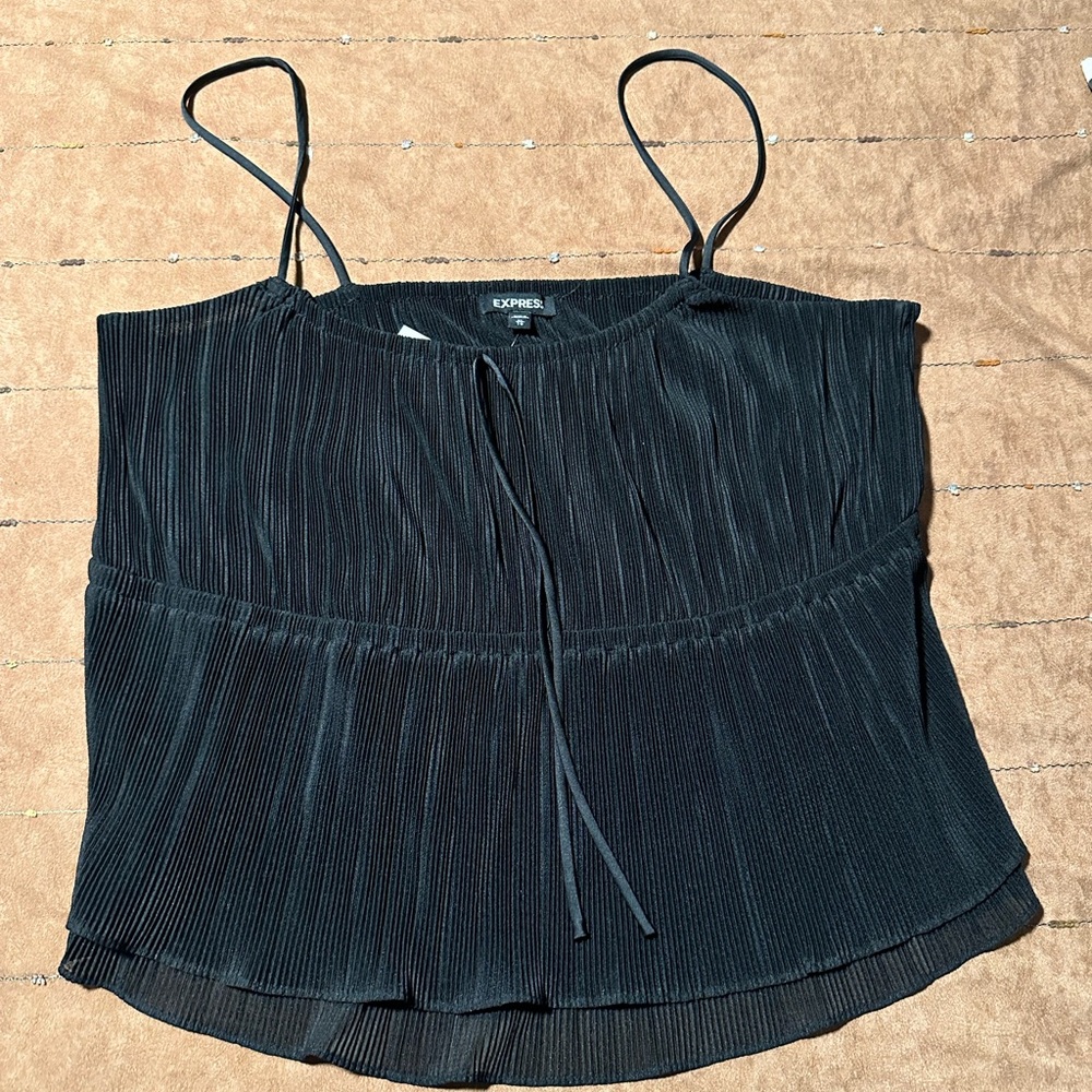 Express Black Sleeveless Pleated Camisole